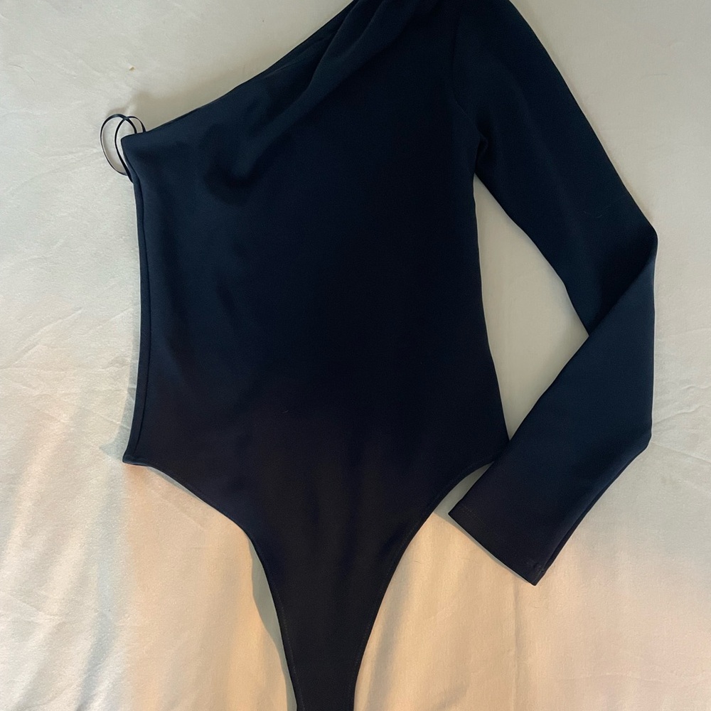Abercrombie & Fitch Navy One-Shoulder Kids Bodysuit